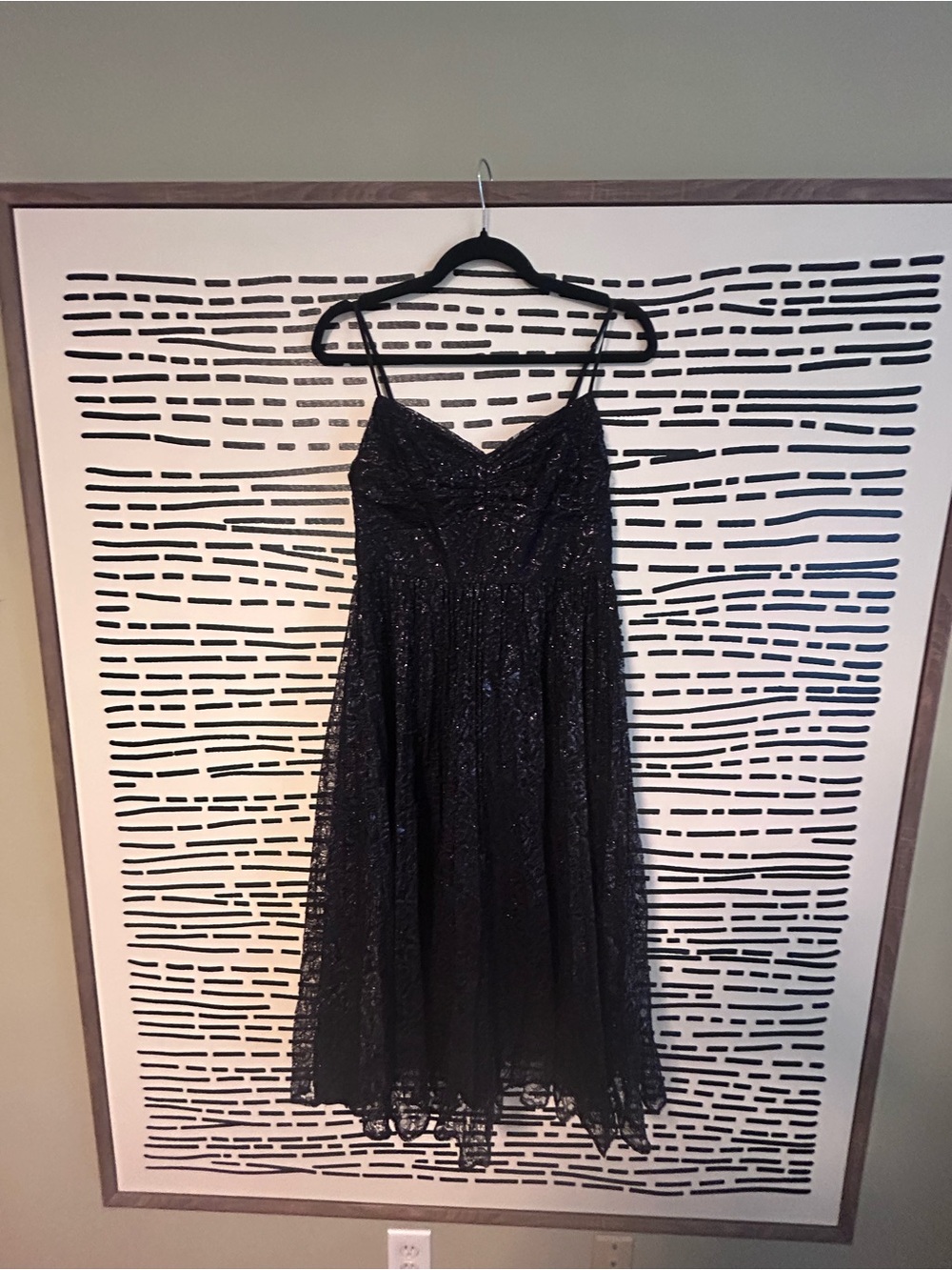 NWT J Crew Black Sequin Spaghetti-Strap Party Dress